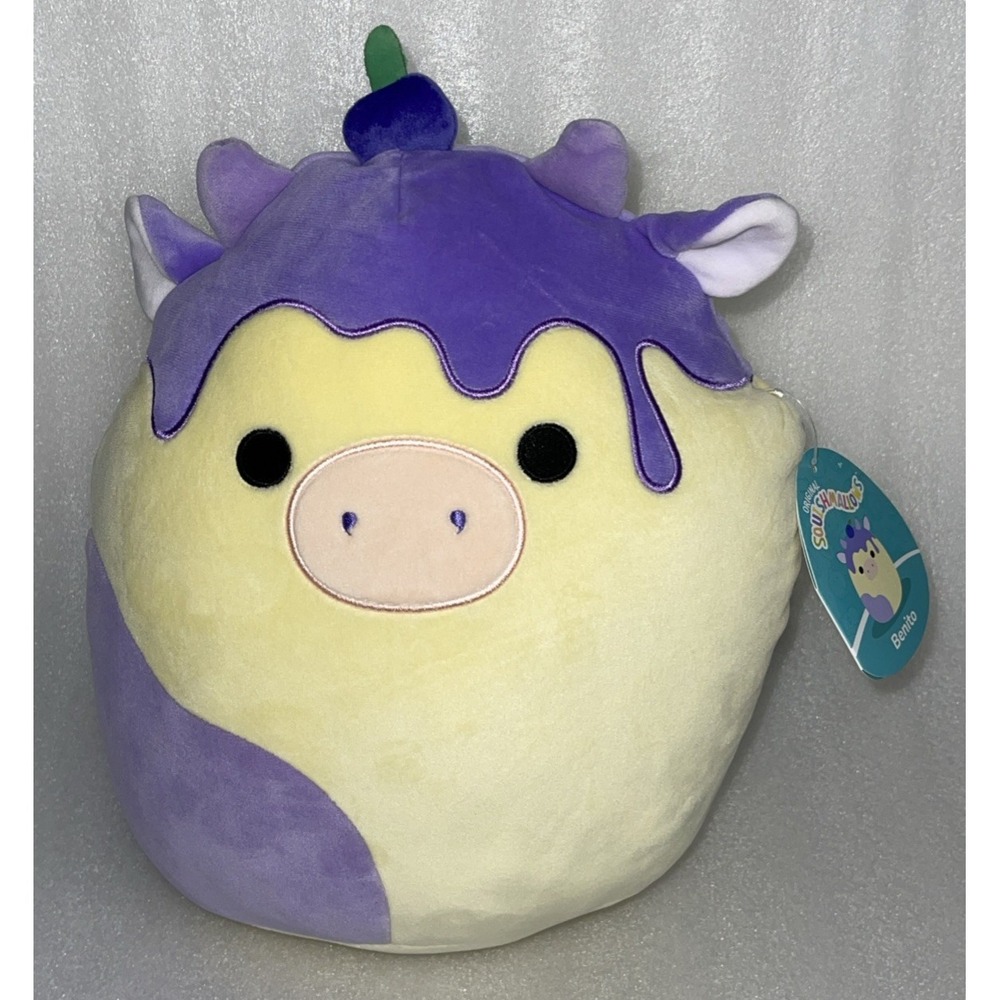 Squishmallows 12" Benito the Blueberry Cheesecake Cow Plush #2233 New with‎ Tags